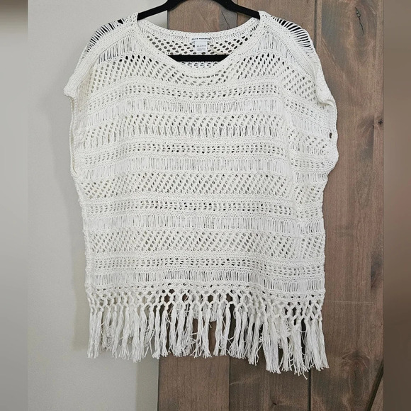 CLUB MONACO Alexine Open Knit Shortsleeve sweater In White. Size xs/s. NWT - Picture 3 of 8
